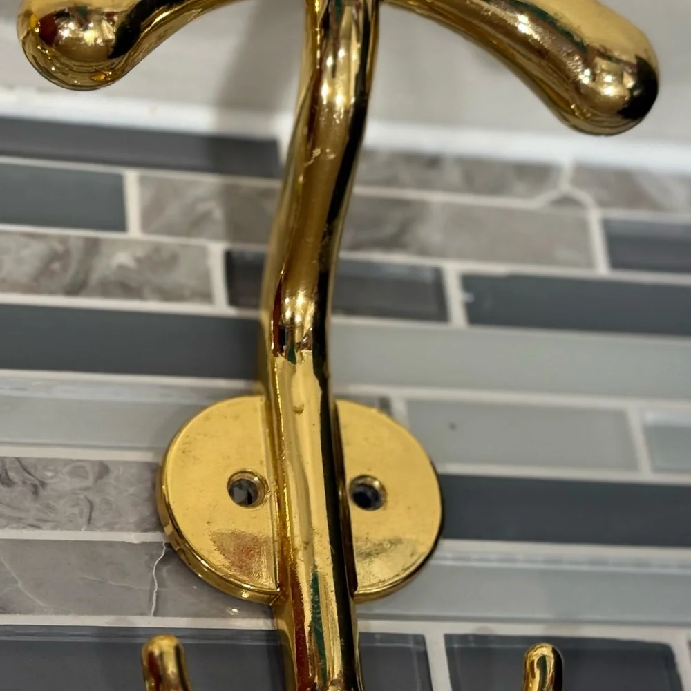 Vintage Italian Gold Metal Hotel Coat Hook 1980’s